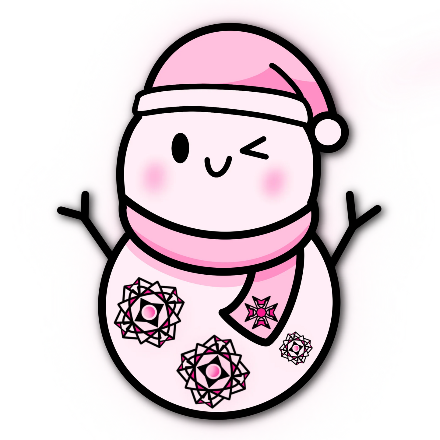 Pink Hat Snowman